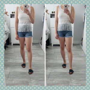 NWOT H&M‎ White Fringe Top